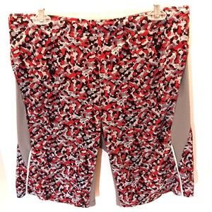 Nike Shorts Boy's L Red Black Gray Printed Dri Fit Athletic Stretch Youth